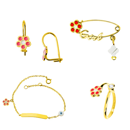 Παιδικό set από κίτρινο χρυσό Κ9