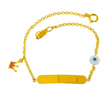 Παιδικό χρυσό βραχιόλι-ταυτότητα Κ9