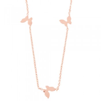 Ασημένιο κολιέ 925 σε ροζ χρώμα