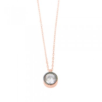 Ασημένιο κολιέ 925 σε ροζ χρώμα