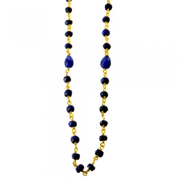 Ασημένιο κολιέ 925 με ορυκτά ζαφείρια