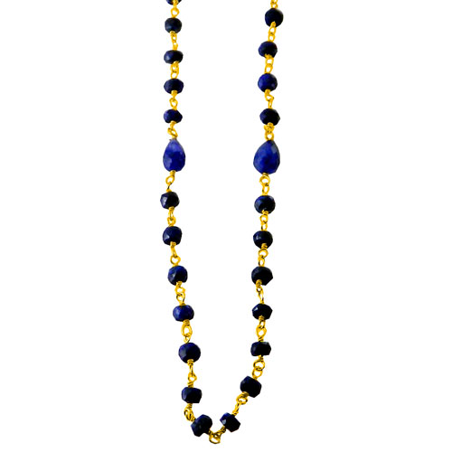 Ασημένιο κολιέ 925 με ορυκτά ζαφείρια