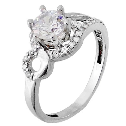 Ασημένιο μονόπετρο δαχτυλίδι 925