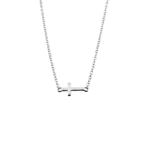 Ασημένιο κολιέ choker με σταυρό 925