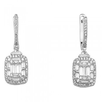 Ασημένια νυφικά κρεμαστά σκουλαρίκια 925 με ζιργκόν