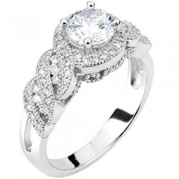 Ασημένιο μονόπετρο δαχτυλίδι 925 με ζιργκόν