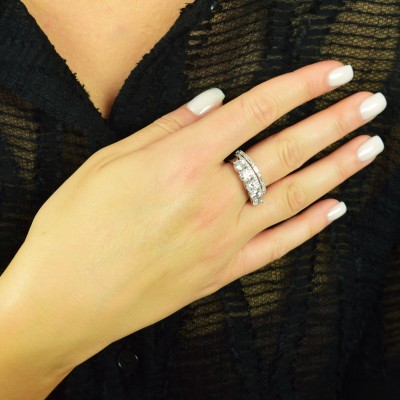 Ασημένιο σειρέ δαχτυλίδι 925 με Swarovski ζιργκόν