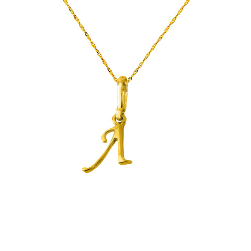 Χρυσό μενταγιόν "μονόγραμμα" Κ14 με αλυσίδα