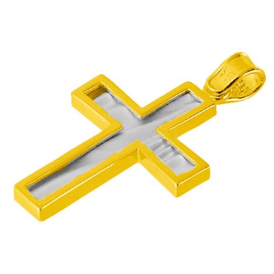 Χρυσός βαπτιστικός σταυρός Κ14 με αλυσίδα