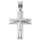 Λευκόχρυσος βαπτιστικός σταυρός Κ14 με ζιργκόν