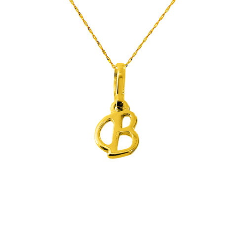 Χρυσό μενταγιόν "μονόγραμμα" Κ14 με αλυσίδα