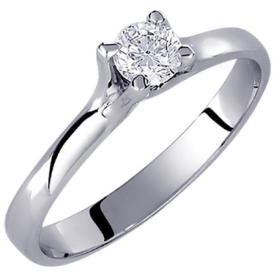 Λευκόχρυσο δαχτυλίδι μονόπετρο Κ18 με διαμάντι