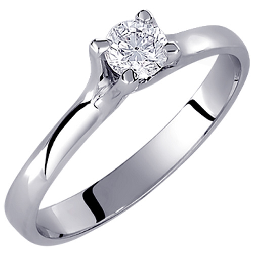 Λευκόχρυσο δαχτυλίδι μονόπετρο Κ18 με διαμάντι