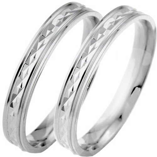 Σετ βέρες από λευκό χρυσό 14 καρατίων