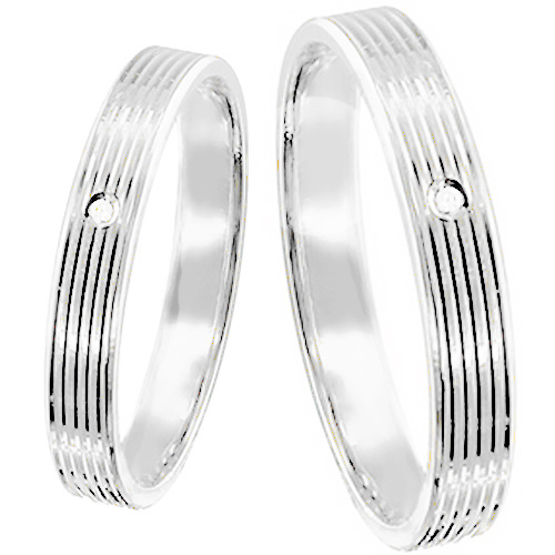 Σετ βέρες από λευκό χρυσό 14 καρατίων