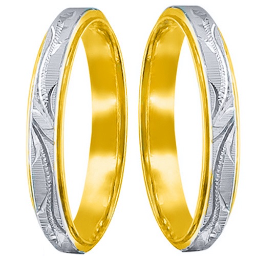 Σετ χρυσές δίχρωμες βέρες Κ14