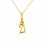Χρυσό μενταγιόν "μονόγραμμα" Κ14 με αλυσίδα