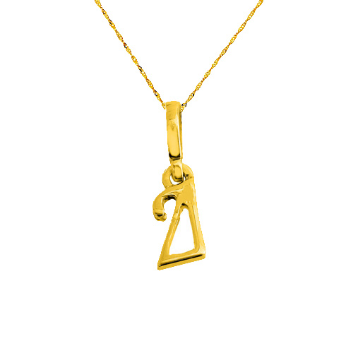 Χρυσό μενταγιόν "μονόγραμμα" Κ14 με αλυσίδα