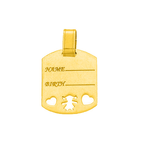 Χρυσό παιδικό μενταγιόν ταυτότητα Κ9