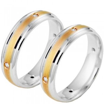 Σετ χρυσές δίχρωμες βέρες Κ14