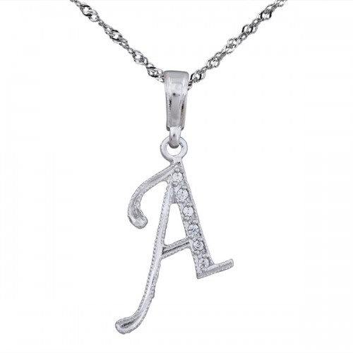 Λευκόχρυσο Μενταγιόν με αλυσίδα