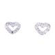 Λευκόχρυσα σκουλαρίκια καρδιές Κ14 με ζιργκόν
