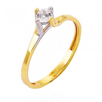 Χρυσό μονόπετρο Κ14