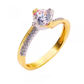 Χρυσό μονόπετρο Κ9