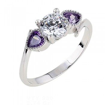 Λευκόχρυσο μονόπετρο Κ9