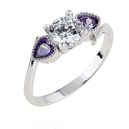 Λευκόχρυσο μονόπετρο Κ9