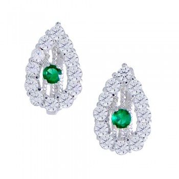 Λευκόχρυσα  σκουλαρίκια Κ14