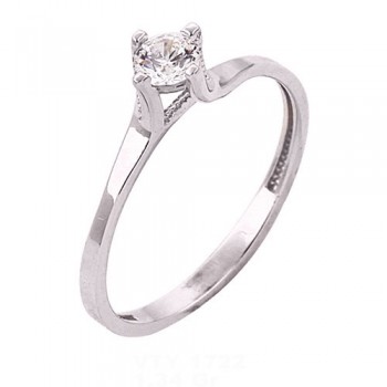 Λευκόχρυσο δαχτυλίδι μονόπετρο Κ9