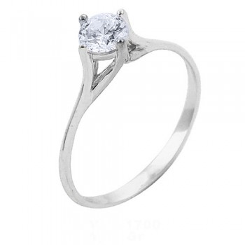 Λευκόχρυσο δαχτυλίδι μονόπετρο Κ9