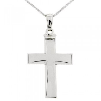 Λευκόχρυσος σταυρός Κ9 με αλυσίδα