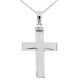 Λευκόχρυσος σταυρός Κ9 με αλυσίδα