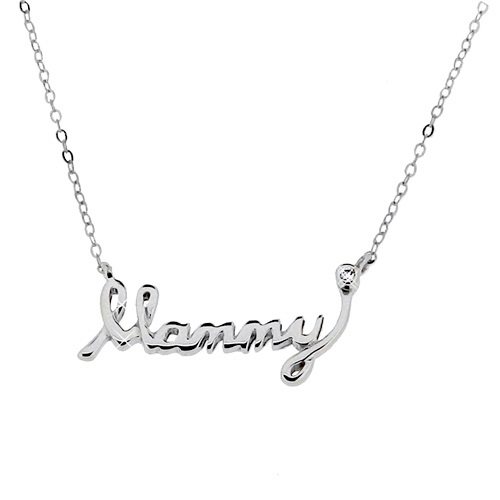 Λευκόχρυσο κολιέ mommy Κ14