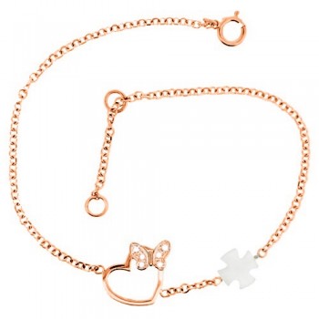 Βραχιόλι από ροζ χρυσό Κ9 με ζιργκόν