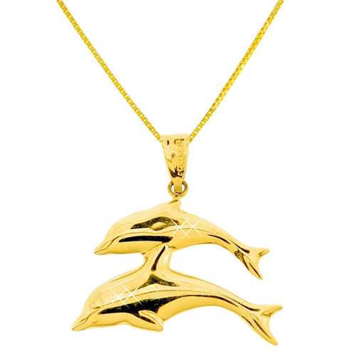 Χρυσό μενταγιόν Κ14 με αλυσίδα