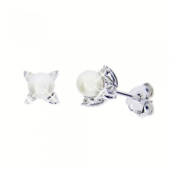 Λευκόχρυσα σκουλαρίκια Κ14