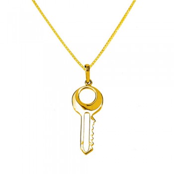 Χρυσό μενταγιόν Κ14 με αλυσίδα