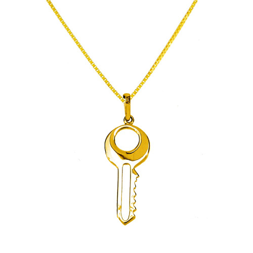 Χρυσό μενταγιόν Κ14 με αλυσίδα