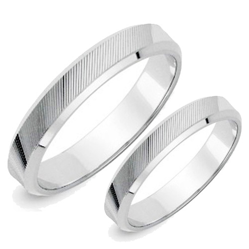 Σετ λευκόχρυσες βέρες Κ14