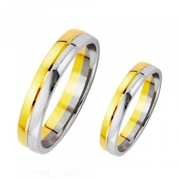 Σετ βέρες από κίτρινο και λευκό χρυσό σε Κ14