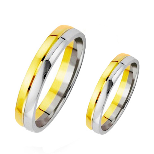 Σετ βέρες από κίτρινο και λευκό χρυσό σε Κ14