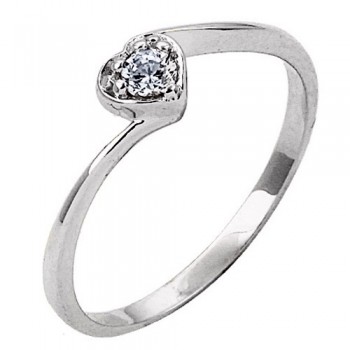 Λευκόχρυσο δαχτυλίδι μονόπετρο Κ9