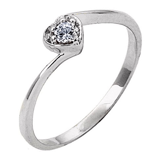 Λευκόχρυσο δαχτυλίδι μονόπετρο Κ9