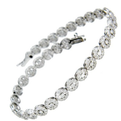 Λευκόχρυσο βραχιόλι ριβιέρα Κ14