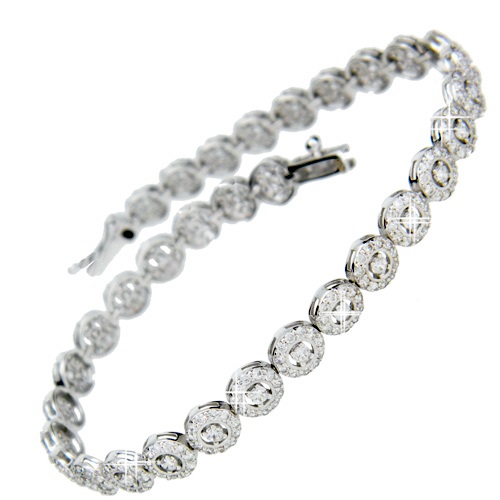 Λευκόχρυσο βραχιόλι ριβιέρα Κ14