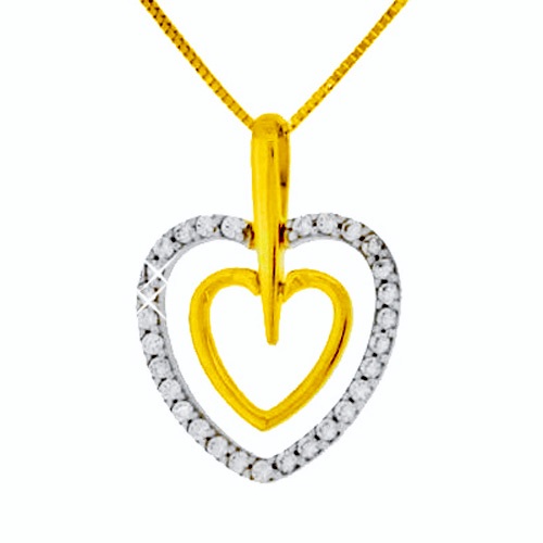 Καρδιά μενταγιόν Κ14 με αλυσίδα