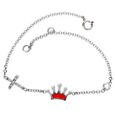 Λευκόχρυσο παιδικό βραχιόλι Κ9